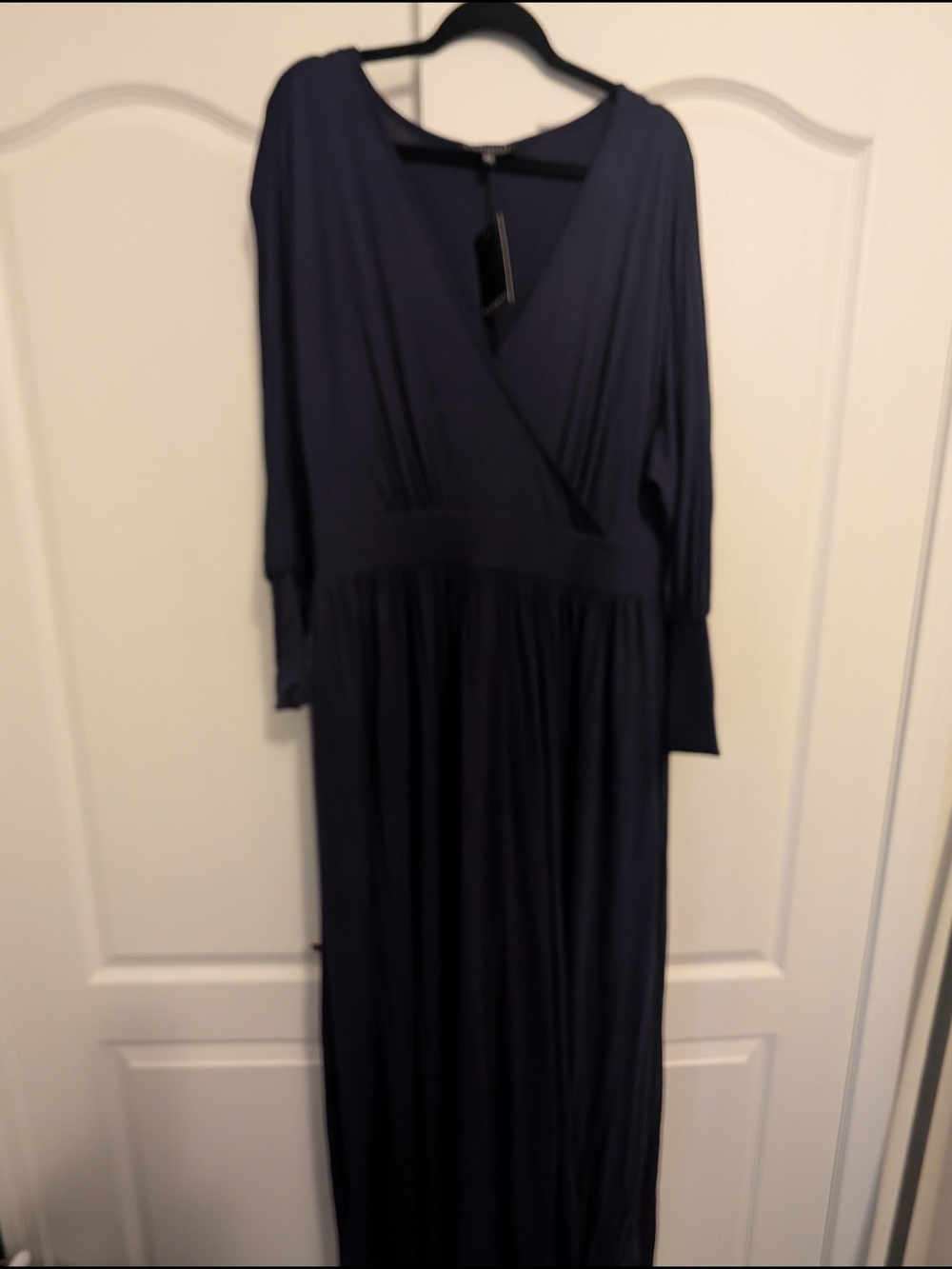 Eloquii Deep Navy Wrap-Front Maxi Dress